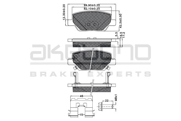 Akebono AN-933K Brake Pad Set, disc brake AN933K