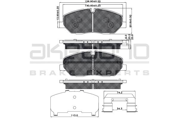 Akebono AN-932K Brake Pad Set, disc brake AN932K