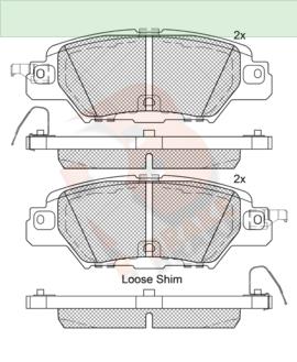 R Brake RB2258 Brake Pad Set, disc brake RB2258