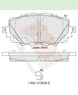 R Brake RB2251 Brake Pad Set, disc brake RB2251