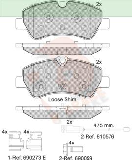 R Brake RB2116-203 Rear disc brake pads, set RB2116203