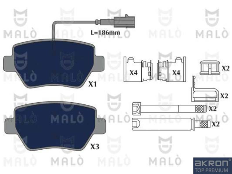 Malo 1051259 Brake Pad Set, disc brake 1051259