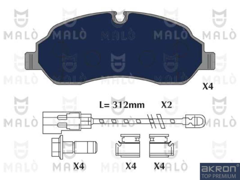 Malo 1051289 Brake Pad Set, disc brake 1051289