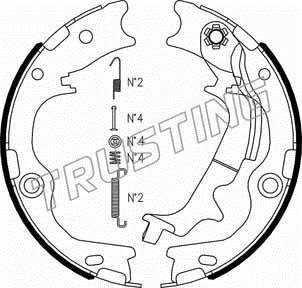 Trusting 046.231K Drum brake shoes rear, set 046231K