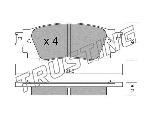 Trusting 1089.0 Brake Pad Set, disc brake 10890