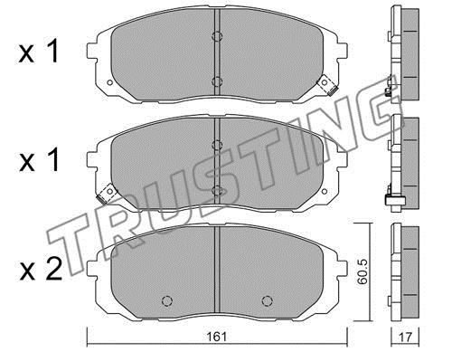 Trusting 1097.0 Brake Pad Set, disc brake 10970