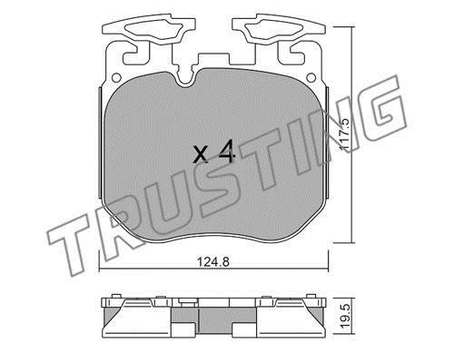 Trusting 1147.0 Brake Pad Set, disc brake 11470