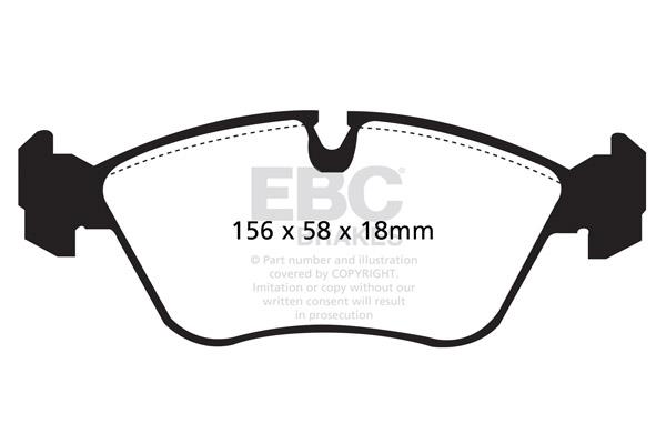 Brake pad kit Volvo S70: DP880 EBC Brake pad set