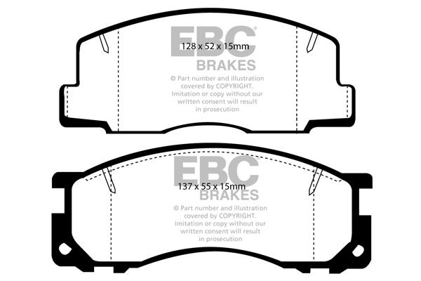 Brake pad kit Toyota Liteace: DP876 EBC Brake pad set