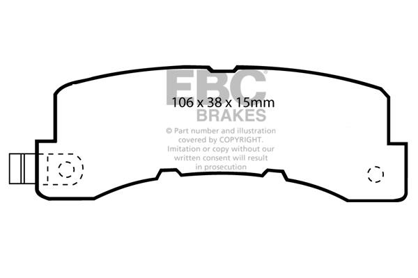 Brake pad kit Isuzu Piazza: DP569 EBC Brake pad set
