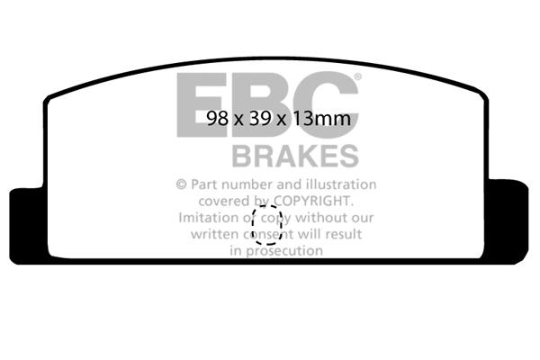 Disc brake pad set Isuzu Piazza: DP466 EBC Brake pad set