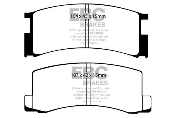 Disc brake pad set Lotus Excel: DP457 EBC Brake pad set