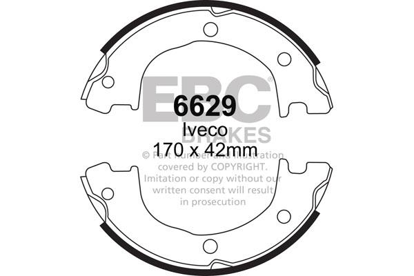 Brake shoe kit Iveco Daily: 6629 EBC Brake shoe set