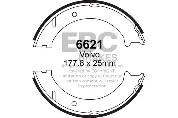 Brake shoe kit Volvo: 6621 EBC Brake shoe set