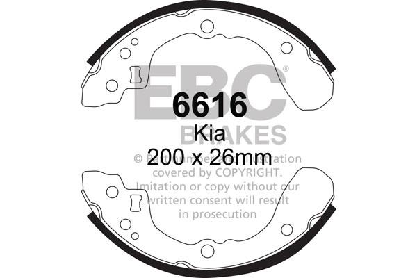 Brake shoe kit KIA Rio (Kia Rio): 6616 EBC Brake shoe set
