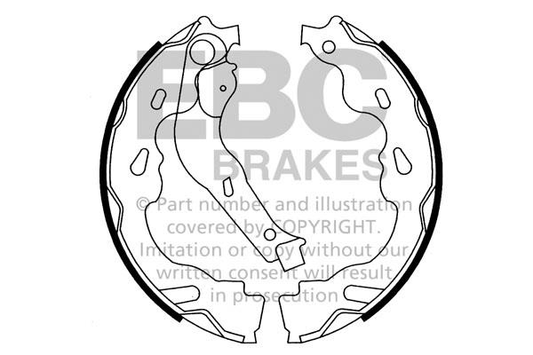Brake shoe set Citroen C1: 6614 EBC Brake shoe set