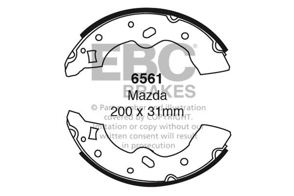Brake shoe kit Mazda Demio: 6561 EBC Brake shoe set