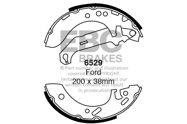 Brake shoe kit Ford Escort: 6529 EBC Brake shoe set
