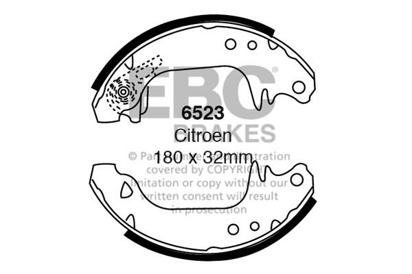 Brake shoe set Citroen Visa: 6523 EBC Brake shoe set