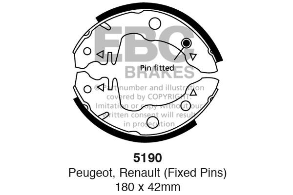Brake shoe kit Renault 18: 5190 EBC Brake shoe set