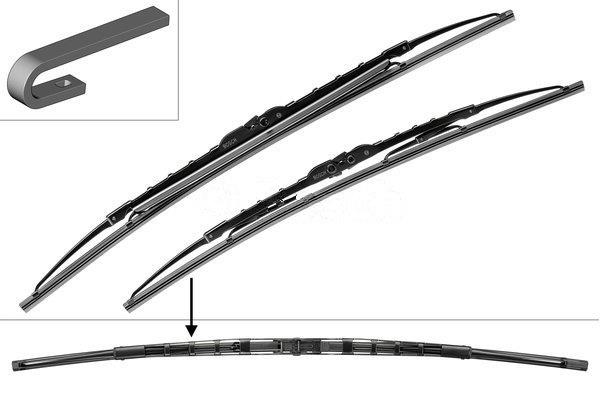 Bosch Twin Spoiler Frame Wiper Brush Set 530/530 Bosch 3 397 001 583
