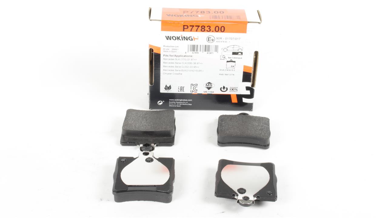 Rear disc brake pads, set Woking P7783.00