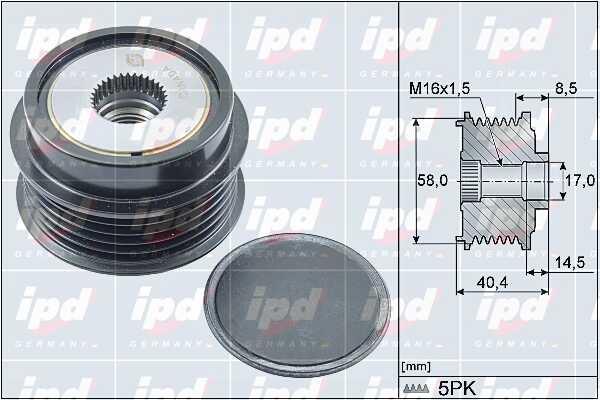 IPD 15-4157 Freewheel clutch, alternator 154157