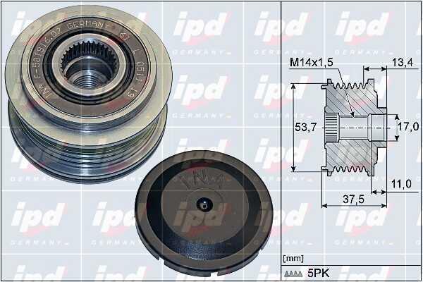 IPD 15-4156 Freewheel clutch, alternator 154156