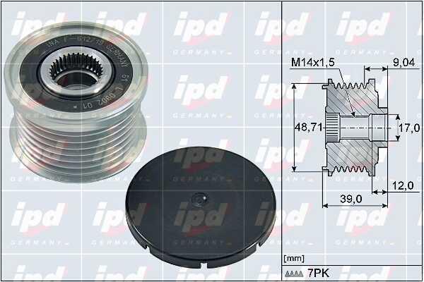 IPD 15-4155 Freewheel clutch, alternator 154155