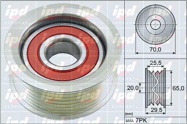 IPD 15-4140 V-ribbed belt tensioner (drive) roller 154140