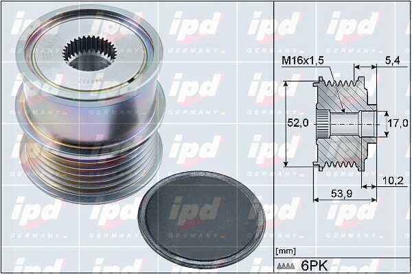 IPD 15-4133 V-ribbed belt tensioner (drive) roller 154133