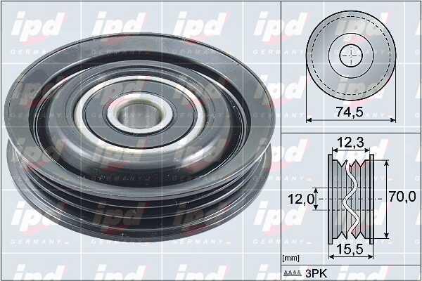 IPD 15-4122 V-ribbed belt tensioner (drive) roller 154122