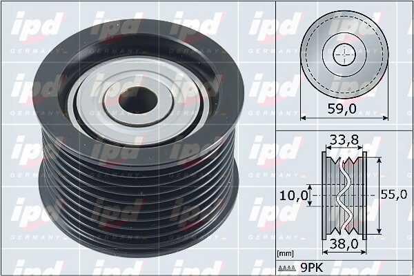 IPD 15-4117 V-ribbed belt tensioner (drive) roller 154117