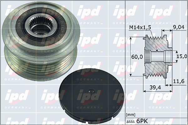 IPD 15-4116 Freewheel clutch, alternator 154116