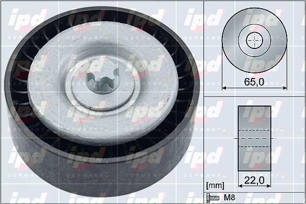 IPD 15-4110 V-ribbed belt tensioner (drive) roller 154110
