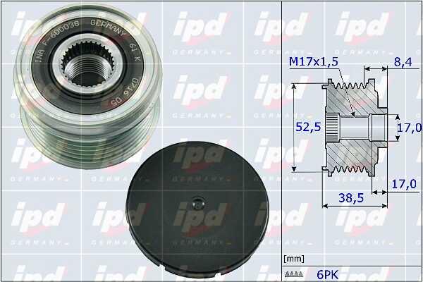 IPD 15-4097 Freewheel clutch, alternator 154097