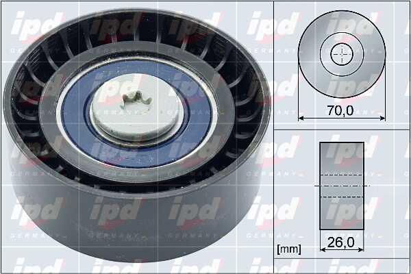 IPD 15-4087 V-ribbed belt tensioner (drive) roller 154087