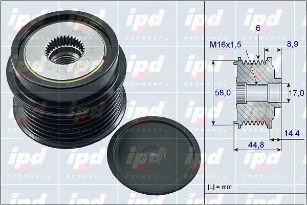 IPD 15-4009 Freewheel clutch, alternator 154009