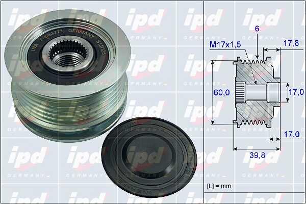 IPD 15-4008 Freewheel clutch, alternator 154008