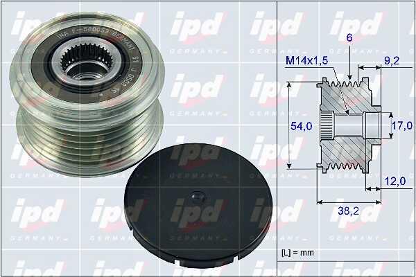 IPD 15-4007 Freewheel clutch, alternator 154007