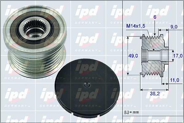 IPD 15-4004 Freewheel clutch, alternator 154004