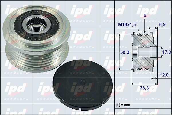 IPD 15-4001 Freewheel clutch, alternator 154001