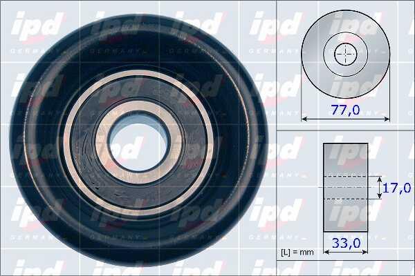 IPD 15-3978 V-ribbed belt tensioner (drive) roller 153978