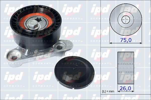 IPD 15-3977 V-ribbed belt tensioner (drive) roller 153977
