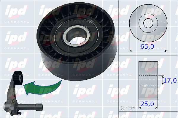 IPD 15-3975 V-ribbed belt tensioner (drive) roller 153975