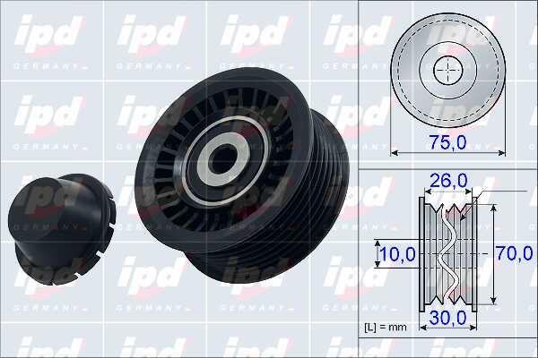 IPD 15-3974 V-ribbed belt tensioner (drive) roller 153974