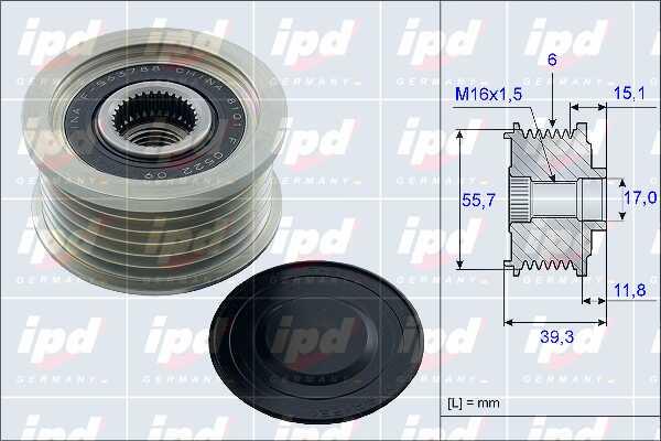 IPD 15-3970 Freewheel clutch, alternator 153970