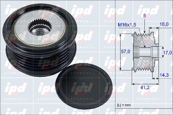IPD 15-3969 Freewheel clutch, alternator 153969