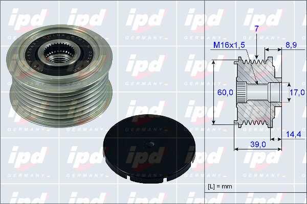 IPD 15-3967 Freewheel clutch, alternator 153967