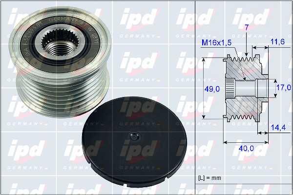 IPD 15-3963 Freewheel clutch, alternator 153963